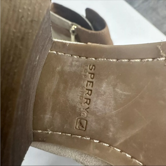 Sperry Ambrose Chelsea Boots Womens Size 5.5 Brown Leather Side Zip Buckle Heel - Picture 4 of 5